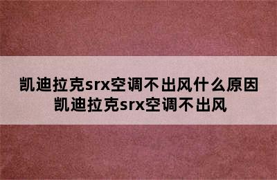 凯迪拉克srx空调不出风什么原因 凯迪拉克srx空调不出风